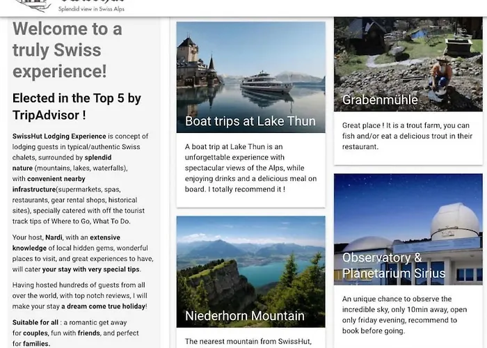 Thun Alps Scenic Views And Concierge By Swisshut * Sigriswil