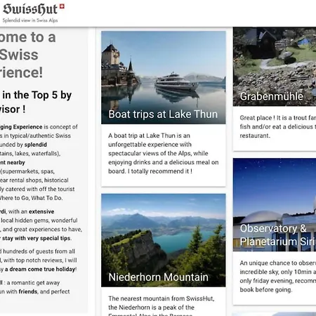 Thun Alps Scenic Views And Concierge By Swisshut * Sigriswil